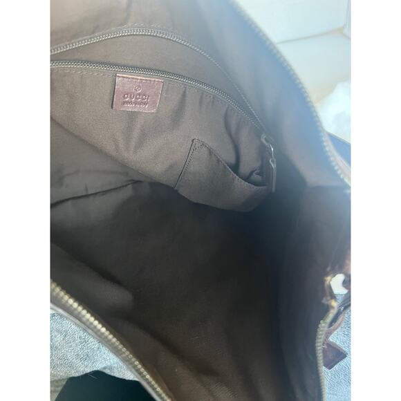 GUCCI Guccissima Unisex Shoulder Crossbody Bag Brown Leather GG Monogram - Picture 11 of 15